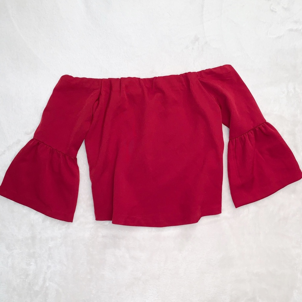 Off the shoulder top with bell sleeves